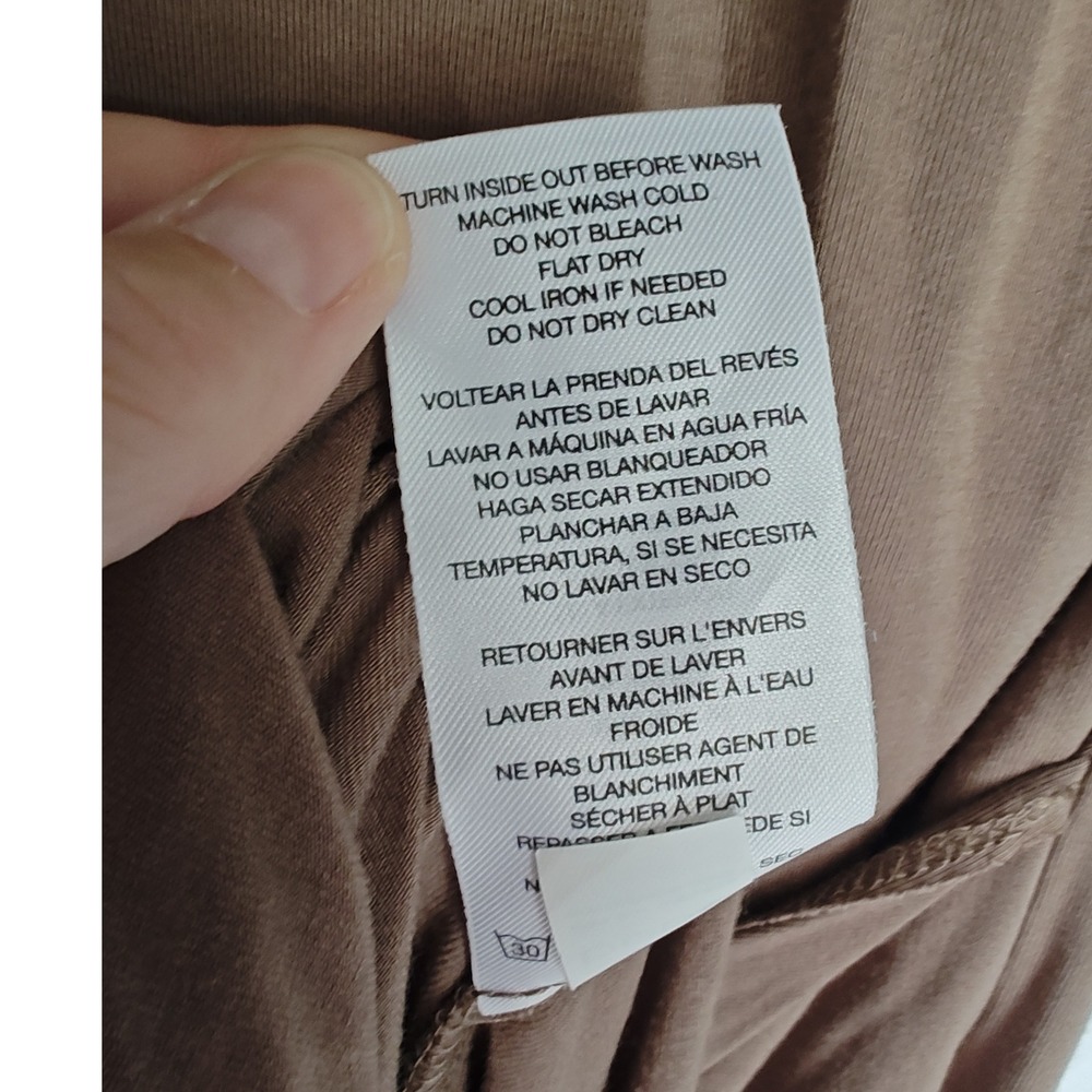 Bebe Maxi Dress Racerback Bling Brown Pine Bark Crystal Logo Large Knit - Picture 7 of 8